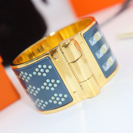 POLKA DOTS BLUE HINGED BRACELET