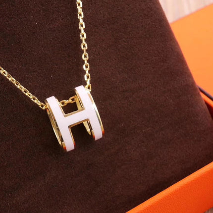 HM CLIC YELLOW ENAMEL GOLD NECKLACE