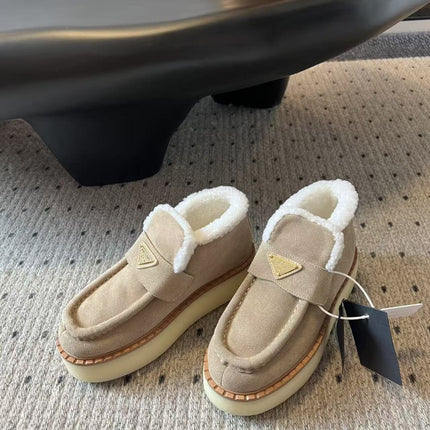 PRADA LOAFERS IN TAN BROWN SUEDE