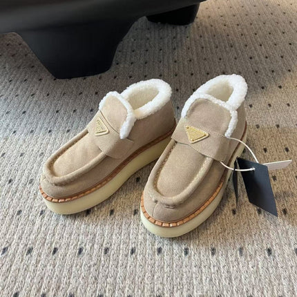 PRADA LOAFERS IN TAN BROWN SUEDE