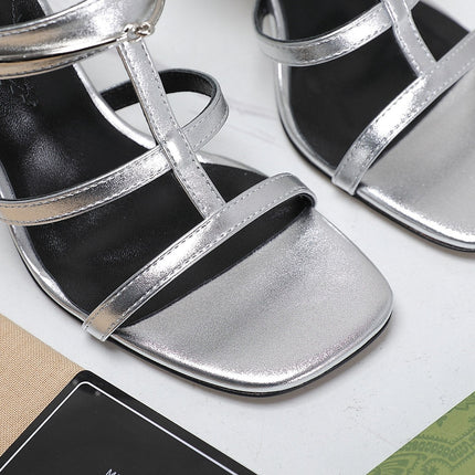 GG SLIM HORSEBIT SLIDE SANDAL SILVER