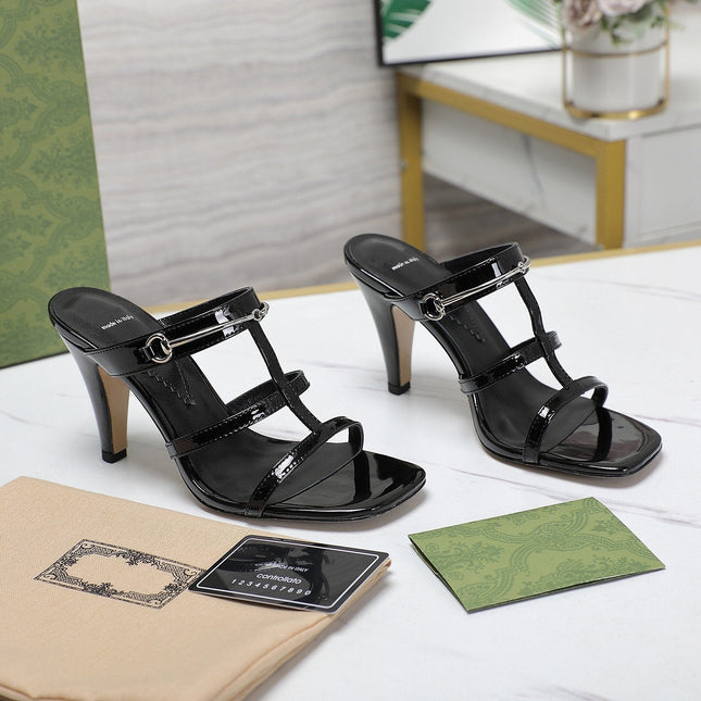 GG SLIM HORSEBIT SLIDE SANDAL BLACK