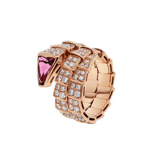 SERPENTI RING PINK GOLD DIAMOND PINK DOUBLE ROW