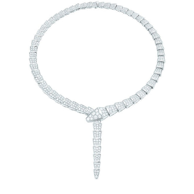 SERPENTI SILVER DIAMOND NECKLACE