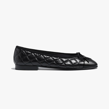 BALLET FLATS BLACK AGED CALFSKIN