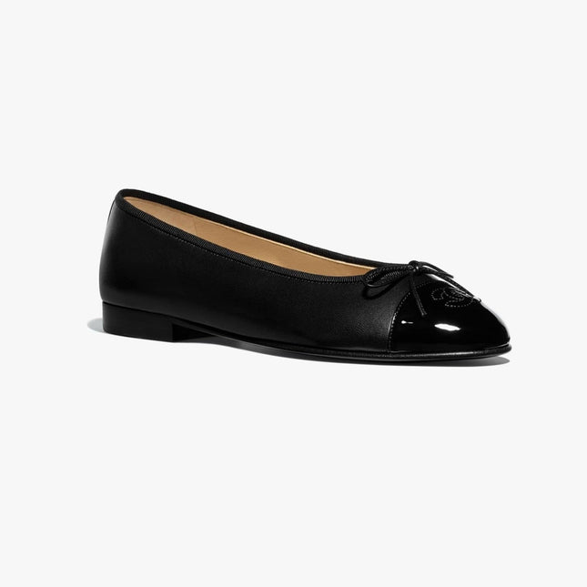 BALLET FLATS BLACK LAMBSKIN