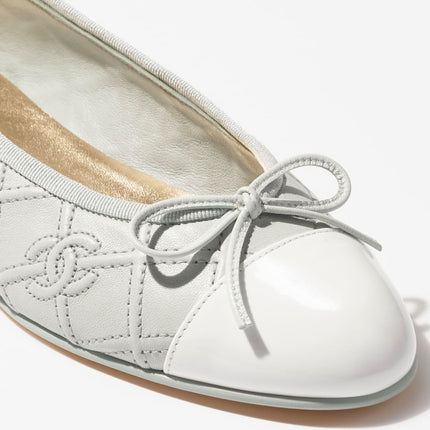 BALLET FLATS LIGHT BLUE WHITE LAMBSKIN