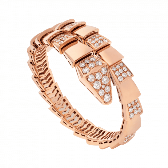 SERPENTI WIDE BRACELET PINK GOLD DIAMOND