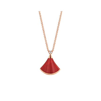 DREAM NECKLACE CARNELIAN 1 DIAMOND