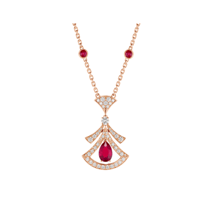 DREAM NECKLACE CARNELIAN DIAMOND PINK GOLD