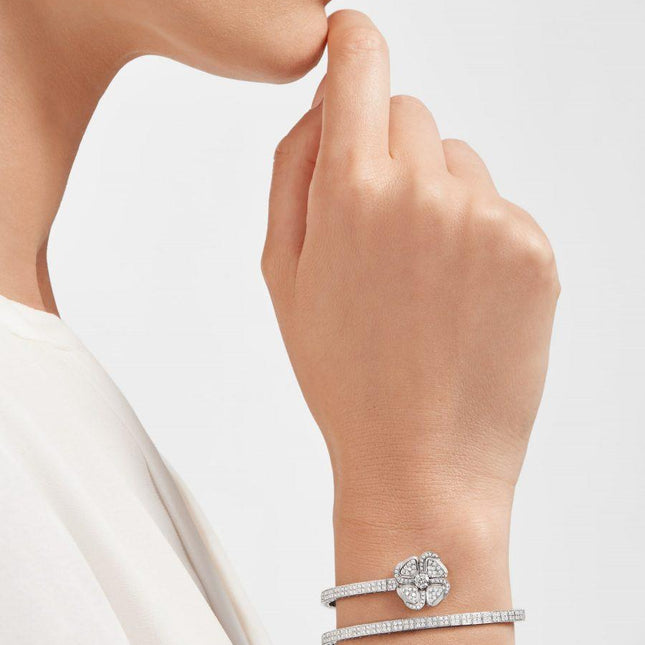 FIOREVER BRACELET SILVER DIAMOND DOUBLE ROW