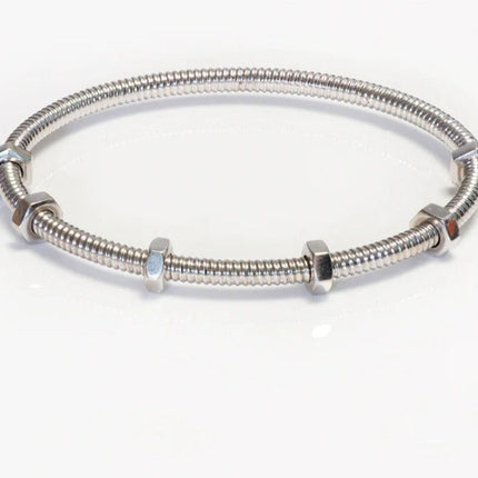 NUTS AND BOLTS SILVER BRACELET