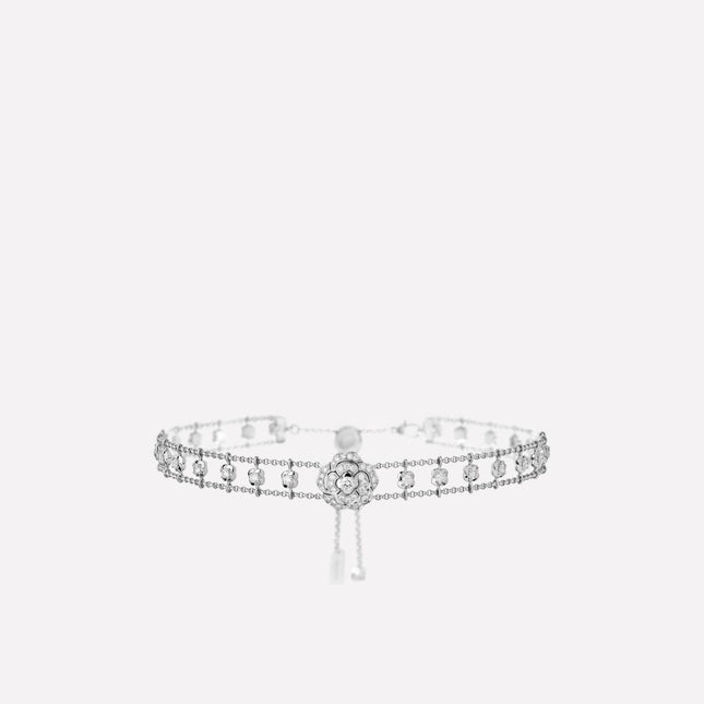 BOUTON CAMELIA NECKLACE SILVER DIAMOND