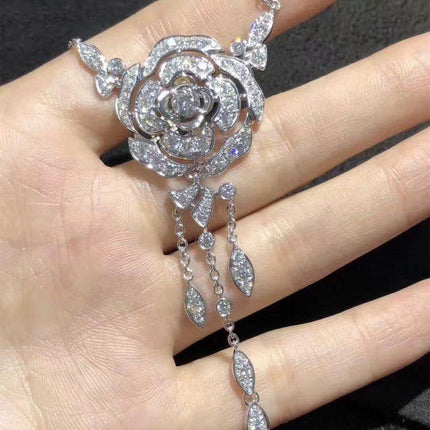 BOUTON DE NECKLACE SILVER DIAMOND