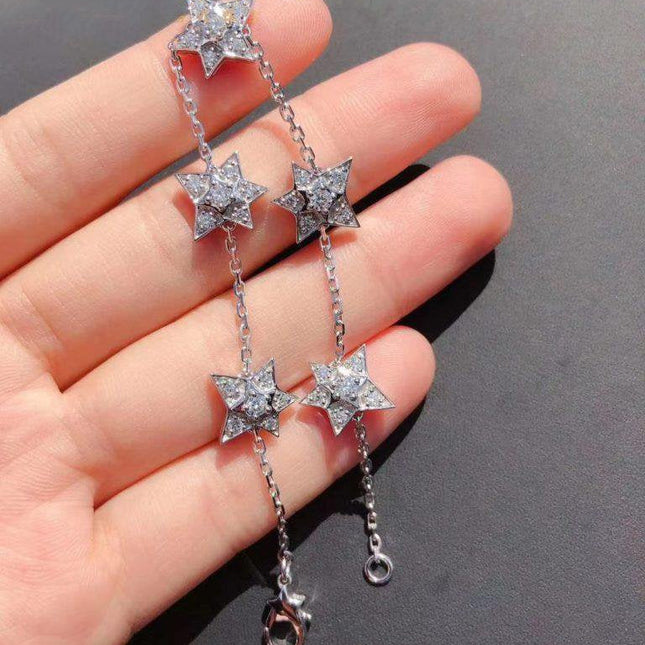 COMETE BRACELET SILVER DIAMOND 5 MOTIFS