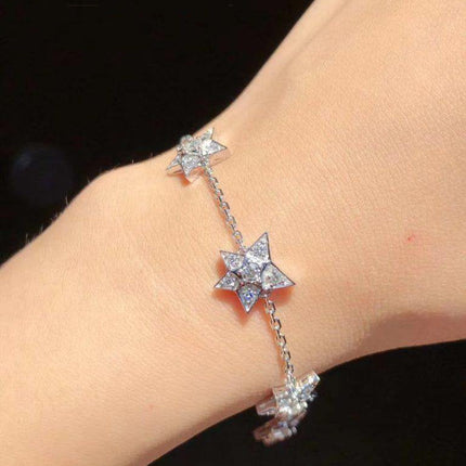 COMETE BRACELET SILVER DIAMOND 5 MOTIFS
