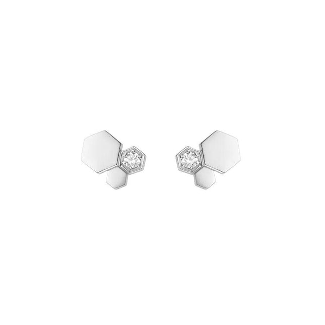 BEE LOVE SILVER DIAMOND EARRINGS