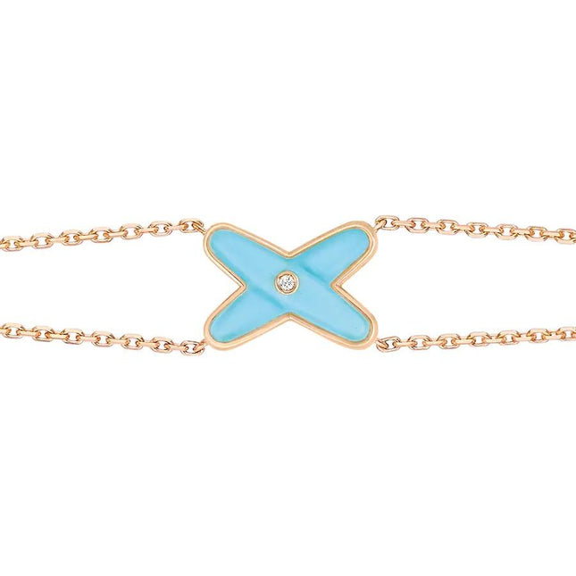 JEUX BRACELET TURQUOISE PINK GOLD 1 DIAMOND
