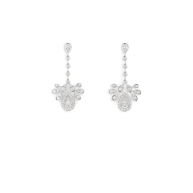 JOSEPHINE DROP SILVER DIAMOND EARRINGS