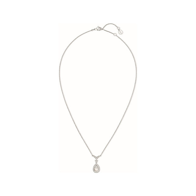 JOSEPHINE WHITE MOP SILVER DIAMOND NECKLACE