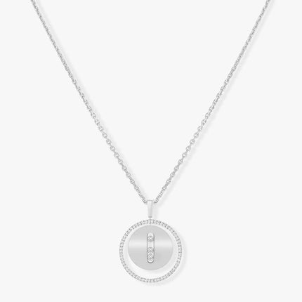 LUCKY MOVE MM SILVER DIAMOND NECKLACE