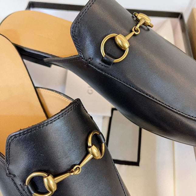 GG SLIPPER MULES BLACK