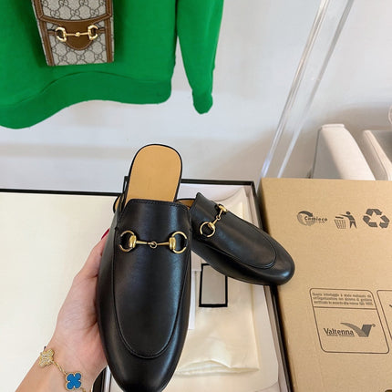 GG SLIPPER MULES BLACK