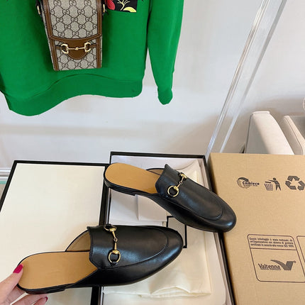 GG SLIPPER MULES BLACK