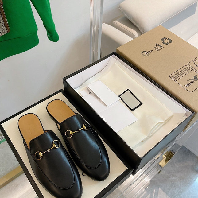 GG SLIPPER MULES BLACK