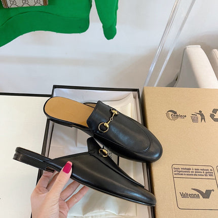 GG SLIPPER MULES BLACK
