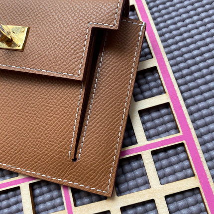 HM Kelly Pocket 13.5 Tan Epsom Ghw