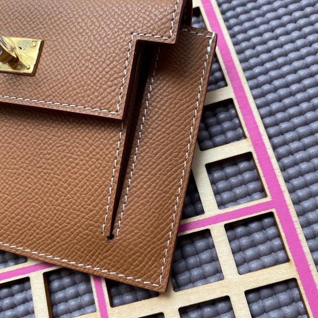 HM Kelly Pocket 13.5 Tan Epsom Ghw