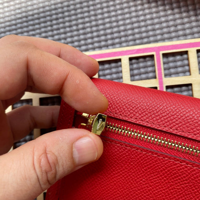 HM Kelly Pocket 13.5 Red Epsom Ghw