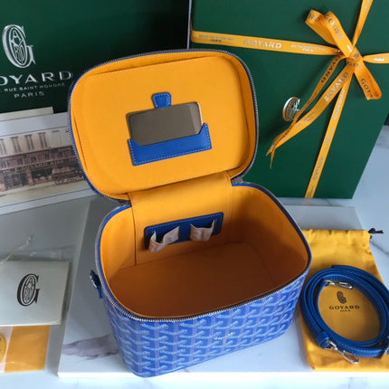 MUSE VANITY CASE 20 IN BLUE GOYARDINE CANVAS