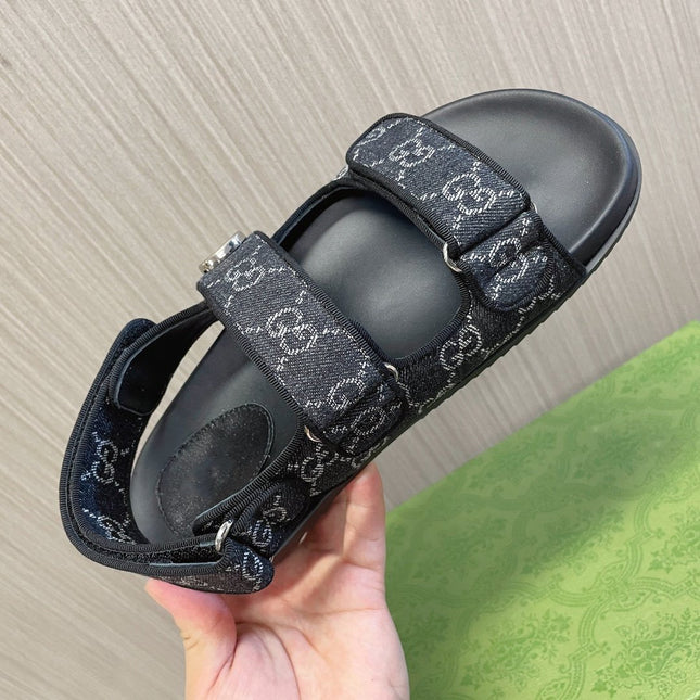 GG CLASSIC CANVAS SANDALS BLACK