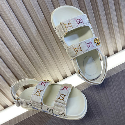 GG CLASSIC CANVAS SANDALS WHITE