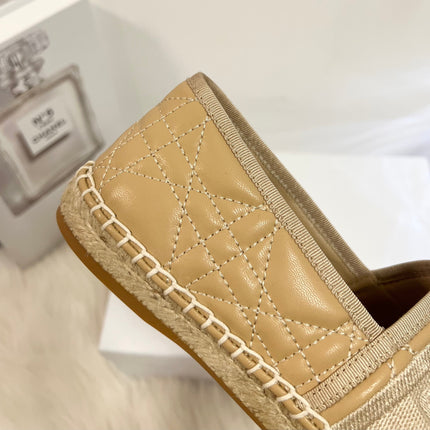 GRANVILLE ESPADRILLE CAMEL BEIGE QUILTED CANNAGE CALFSKIN