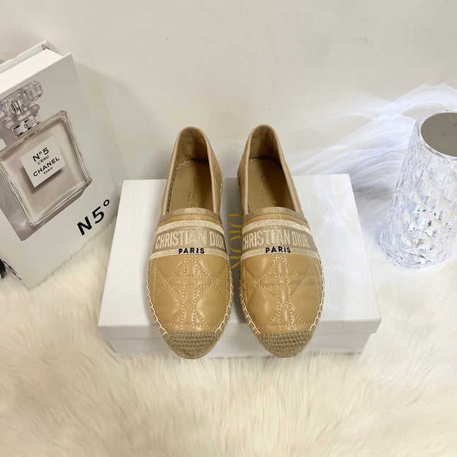 GRANVILLE ESPADRILLE CAMEL BEIGE QUILTED CANNAGE CALFSKIN