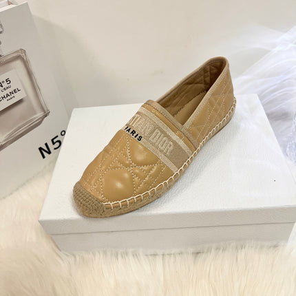 GRANVILLE ESPADRILLE CAMEL BEIGE QUILTED CANNAGE CALFSKIN