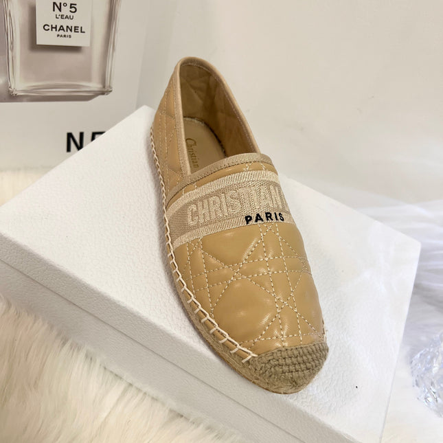 GRANVILLE ESPADRILLE CAMEL BEIGE QUILTED CANNAGE CALFSKIN