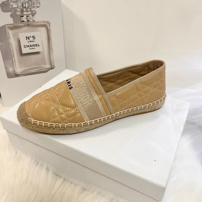 GRANVILLE ESPADRILLE CAMEL BEIGE QUILTED CANNAGE CALFSKIN