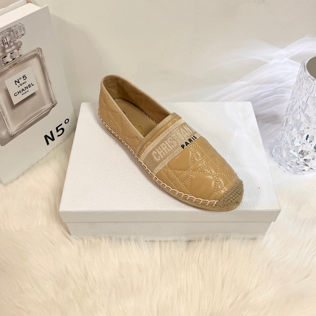 GRANVILLE ESPADRILLE CAMEL BEIGE QUILTED CANNAGE CALFSKIN