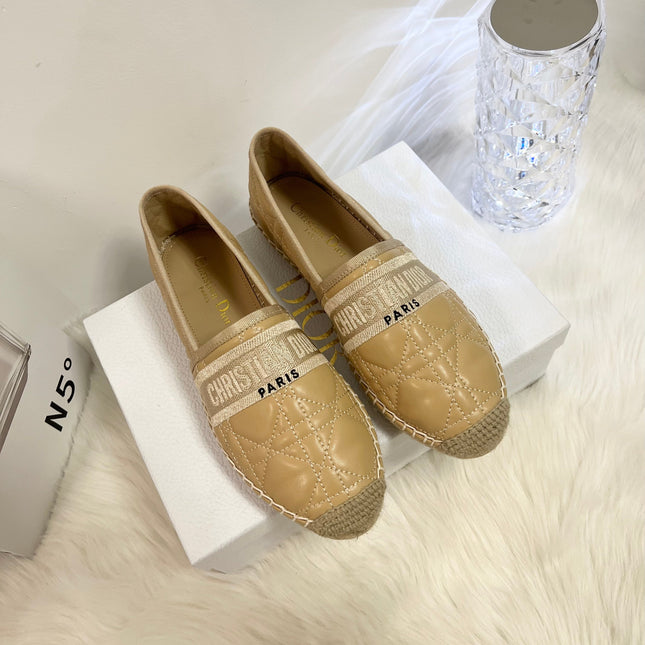 GRANVILLE ESPADRILLE CAMEL BEIGE QUILTED CANNAGE CALFSKIN