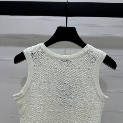 CHANEL SLEEVELESS OPEN-KNIT VEST 274858