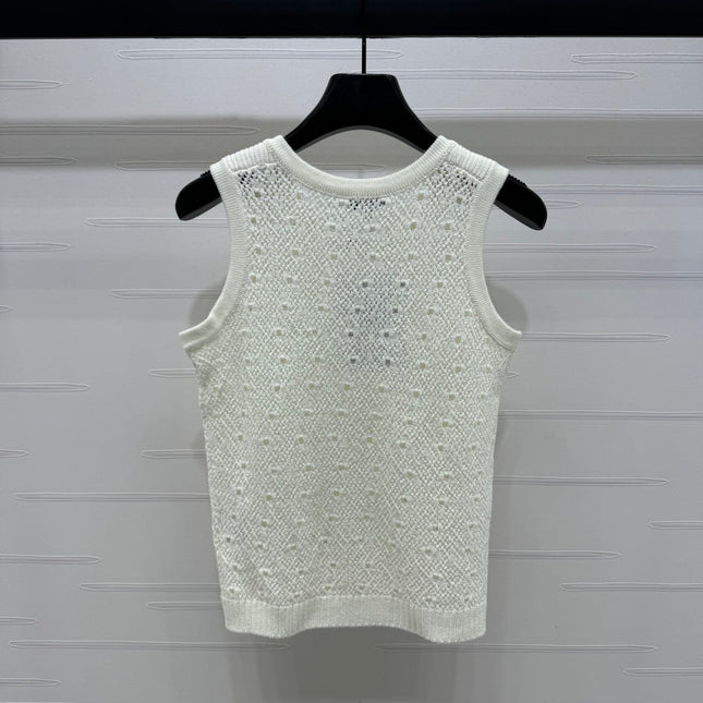 CHANEL SLEEVELESS OPEN-KNIT VEST 274858