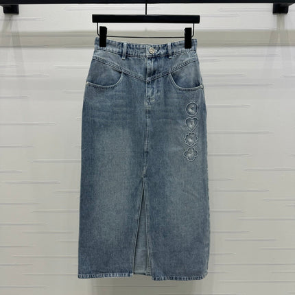 CHANEL LONG DENIM SKIRT