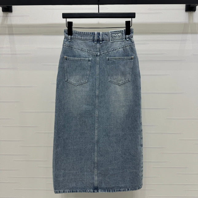 CHANEL LONG DENIM SKIRT