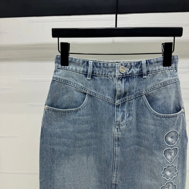 CHANEL LONG DENIM SKIRT