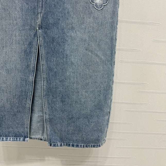 CHANEL LONG DENIM SKIRT