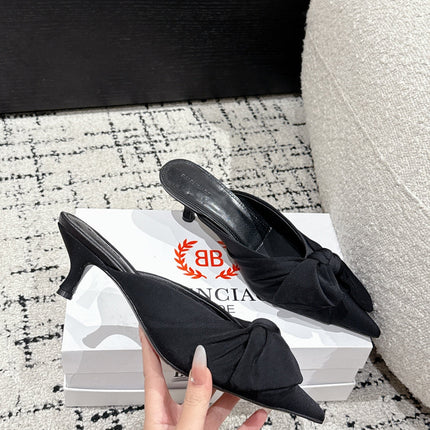 KNIFE LAVALIÈRE 45MM MULE IN BLACK NYLON JERSEY